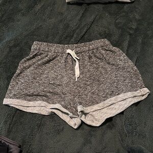 Gray Knit Drawstring Shorts